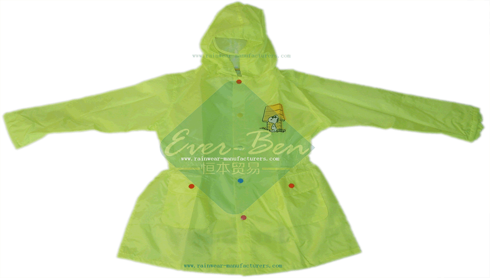 Green Girls Rain Jackets